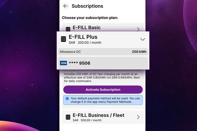 E-FILL subscription-based EV charging